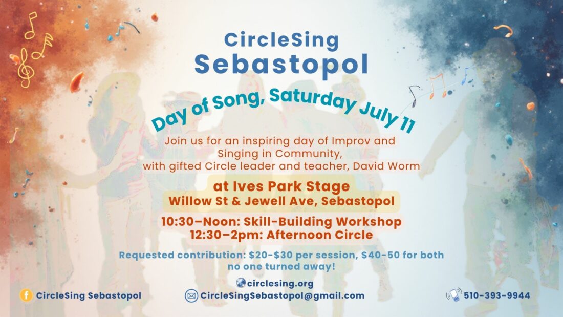 July 11 Sebastopol Circle Banner with date details also contained as text in event